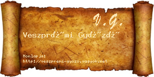 Veszprémi Győző névjegykártya